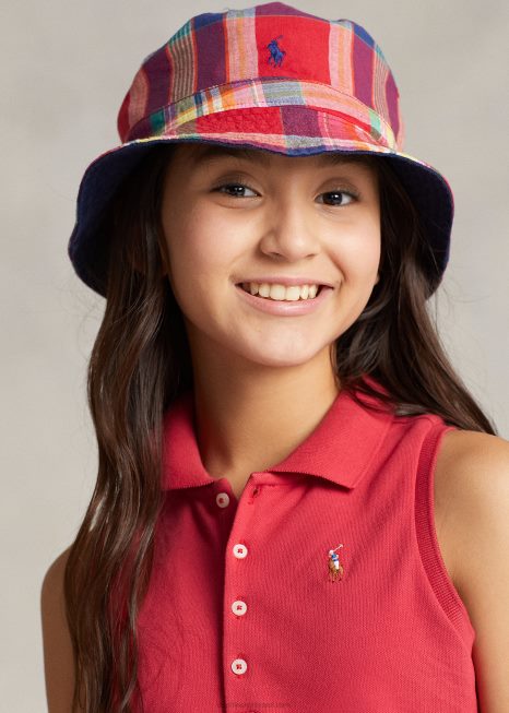 vestido polo de malha elástica com acabamento de gorgurão BD6J6957 crianças Ralph Lauren estibordo vermelho