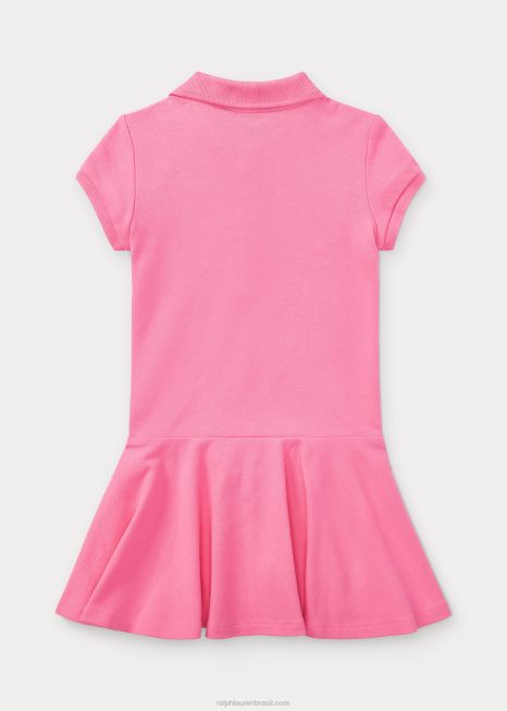 vestido polo manga curta BD6J6941 crianças Ralph Lauren rosa