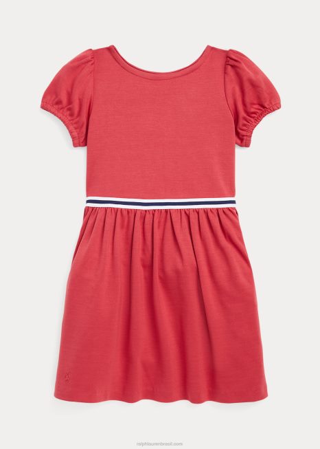 vestido ponte elástico fit-and-flare BD6J7438 crianças Ralph Lauren Pimenta