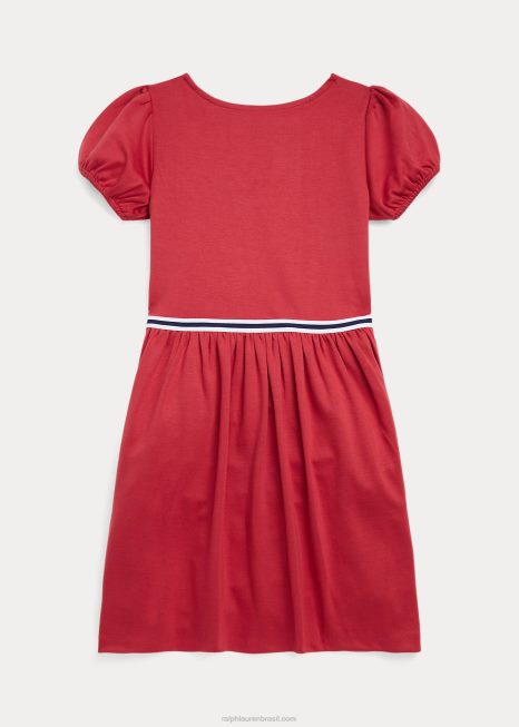 vestido ponte elástico fit-and-flare BD6J7608 crianças Ralph Lauren Pimenta