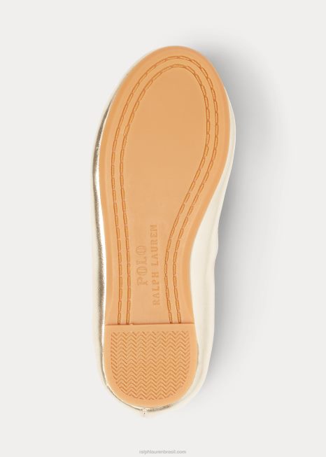 sapatilha de balé metálica nellie BD6J7266 crianças Ralph Lauren champanhe metálico