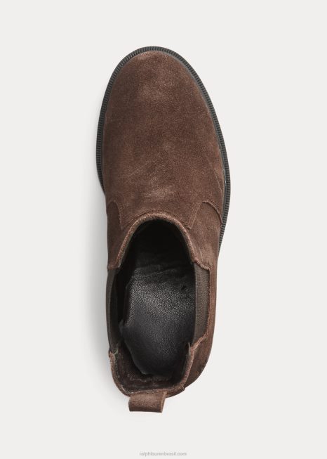 bota chelsea camurça glaston BD6J9888 crianças Ralph Lauren marrom