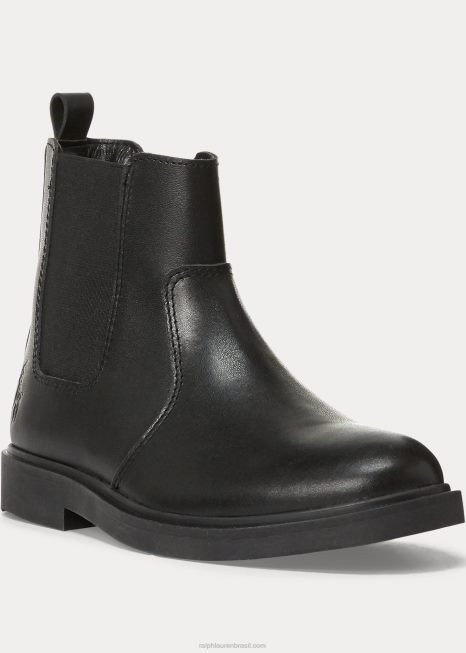 bota couro glaston BD6J6381 crianças Ralph Lauren preto