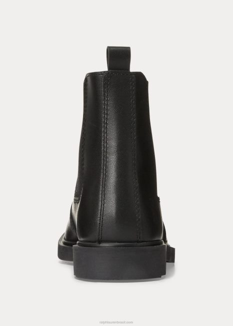 bota couro glaston BD6J6381 crianças Ralph Lauren preto