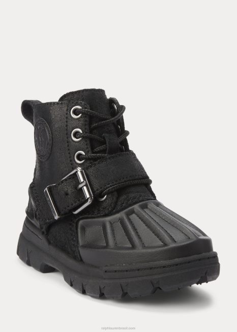 bota de camurça alta oslo BD6J6696 crianças Ralph Lauren preto no preto