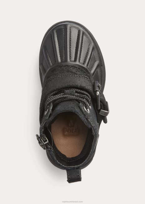 bota de camurça alta oslo BD6J6696 crianças Ralph Lauren preto no preto