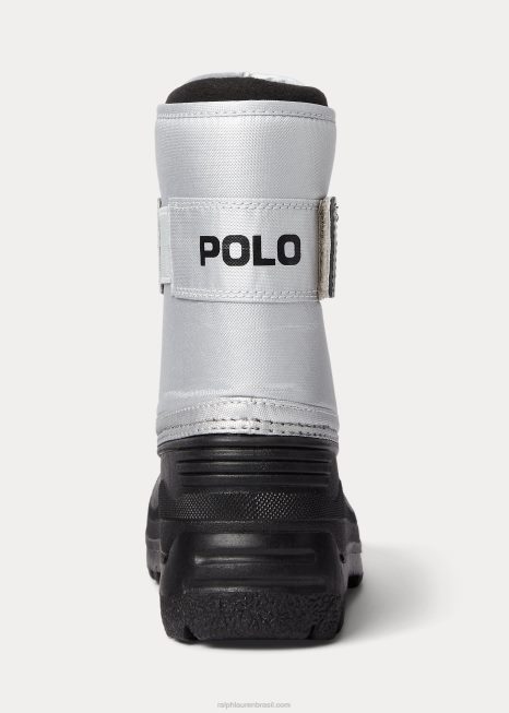 bota everlee com forro de lã BD6J6701 crianças Ralph Lauren nylon prata preto