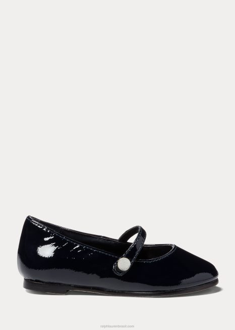 alyssa couro mary jane BD6J7271 crianças Ralph Lauren marinha