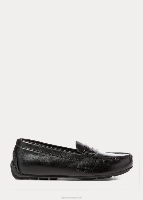 mocassim de couro da televisão BD6J6364 crianças Ralph Lauren preto