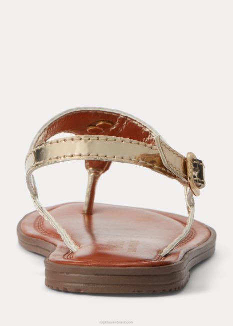 sandália couro sintético tierney iv BD6J7264 crianças Ralph Lauren ouro metálico