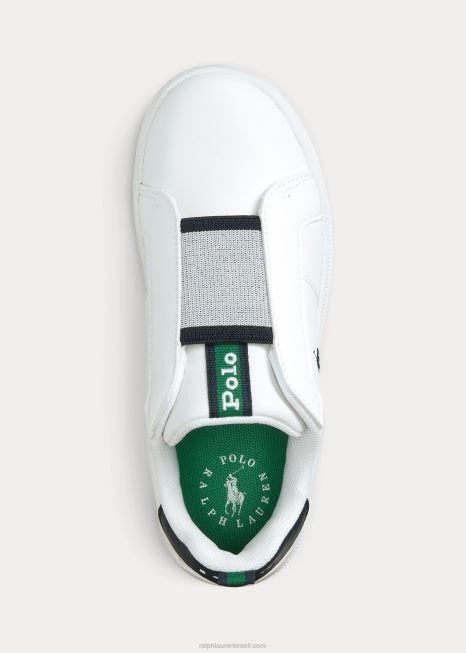 Tênis sem cadarço Heritage Court II BD6J6366 crianças Ralph Lauren branco