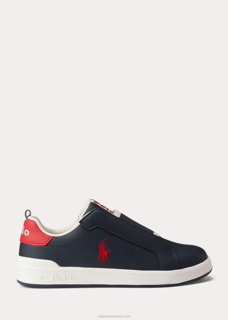 Tênis sem cadarço Heritage Court II BD6J6367 crianças Ralph Lauren marinho/vermelho