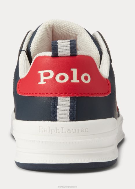 Tênis sem cadarço Heritage Court II BD6J6367 crianças Ralph Lauren marinho/vermelho