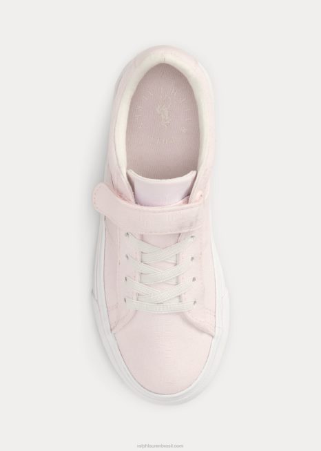 sapatilha ps lona sayer BD6J7280 crianças Ralph Lauren Rosa pálido
