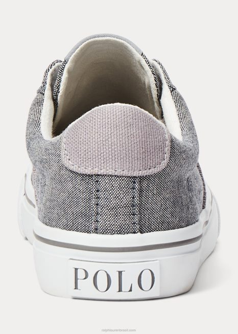 tênis de lona de algodão sayer BD6J6380 crianças Ralph Lauren cambraia azul