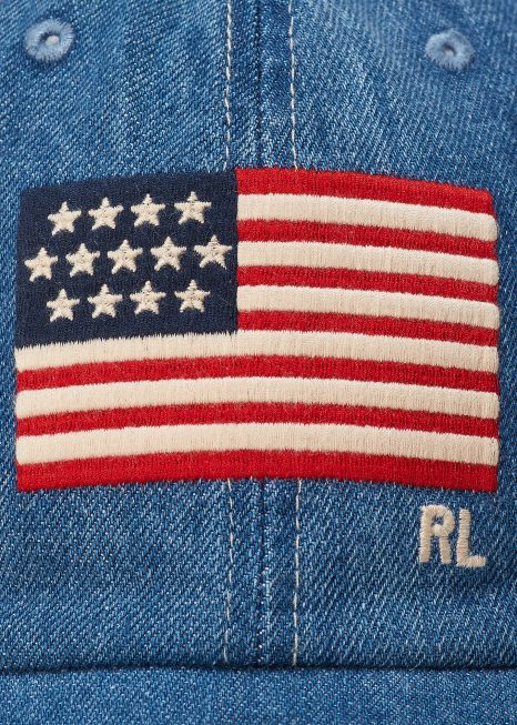 boné de bola de jeans de bandeira BD6J2586 homens Ralph Lauren jeans