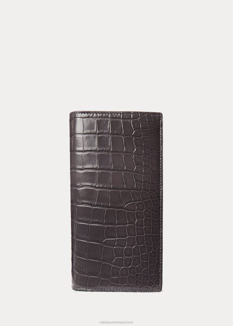 carteira continental jacaré BD6J9017 homens Ralph Lauren asfalto