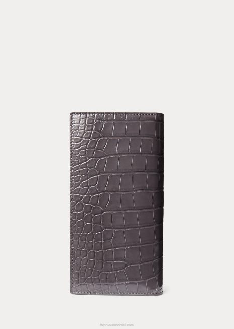 carteira continental jacaré BD6J9017 homens Ralph Lauren asfalto