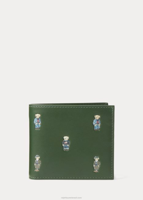 carteira de couro de urso polo BD6J2404 homens Ralph Lauren nova floresta