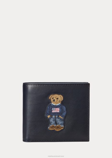 carteira de couro de urso polo BD6J8762 homens Ralph Lauren marinha