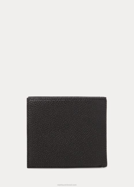 carteira de couro seixo BD6J2569 homens Ralph Lauren preto