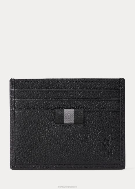 estojo de cartão de couro seixo BD6J2574 homens Ralph Lauren preto