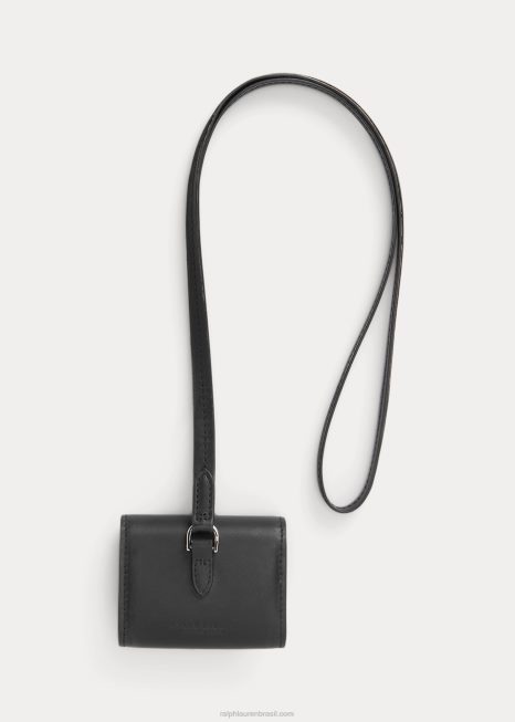 estojo de couro vachetta para airpods BD6J8983 homens Ralph Lauren preto
