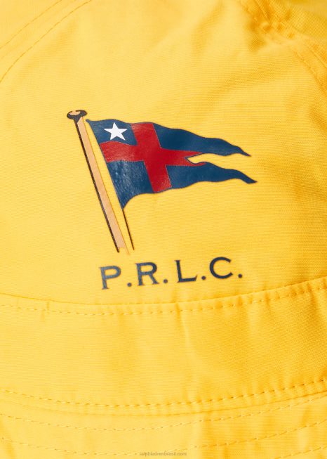 chapéu bucket de mistura de algodão com bandeira náutica BD6J2461 homens Ralph Lauren amarelo mais liso