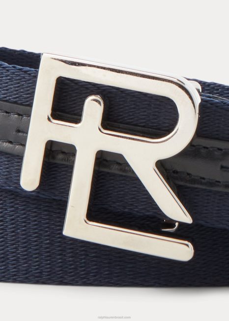 rl cinto com acabamento em couro BD6J8920 homens Ralph Lauren presidente da marinha