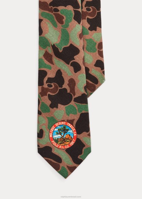 gravata challis de lã BD6J2526 homens Ralph Lauren camuflado