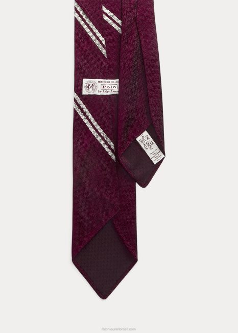 gravata com brasão da coleção morehouse BD6J2641 homens Ralph Lauren marrom/branco