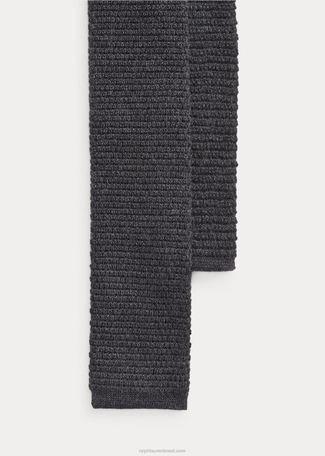 gravata de lã tricotada BD6J2524 homens Ralph Lauren cinza
