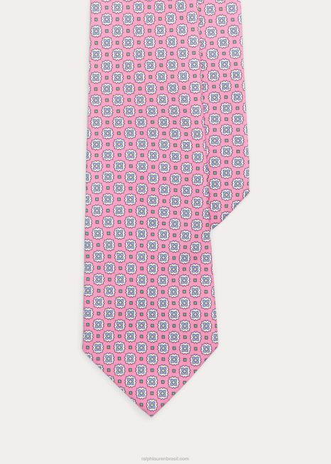 gravata de seda impressa BD6J8747 homens Ralph Lauren rosa