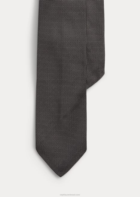 gravata de seda pin dot BD6J2274 homens Ralph Lauren Preto branco