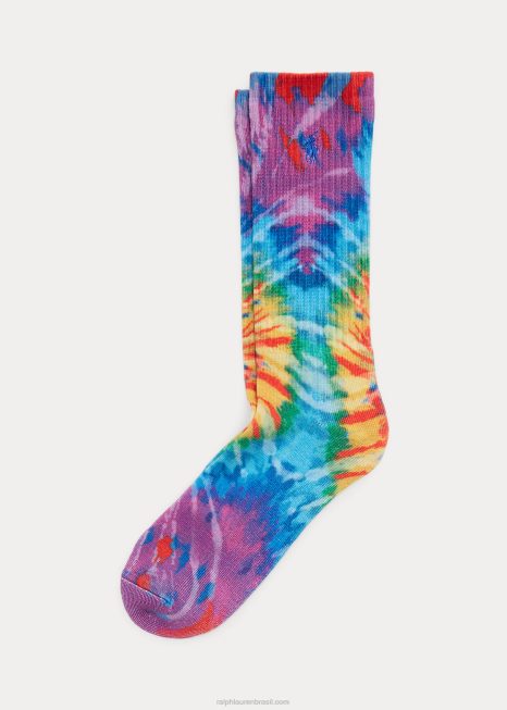 meias tie-dye BD6J2376 homens Ralph Lauren arco-íris