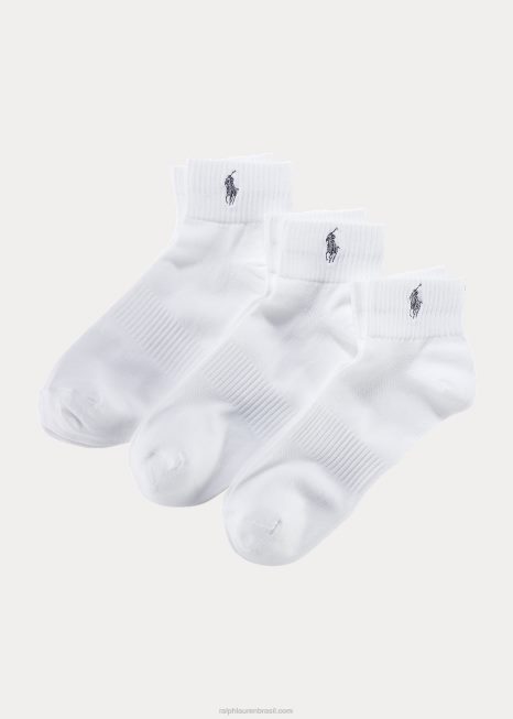 pacote com 3 meias esportivas BD6J8806 homens Ralph Lauren branco