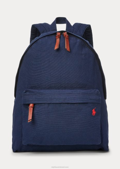 mochila de lona BD6J2387 homens Ralph Lauren marinha de newport