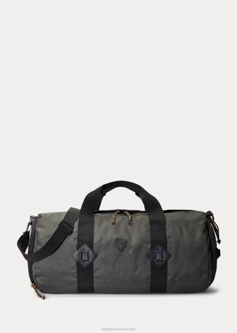 mochila de lona BD6J2556 homens Ralph Lauren cinza