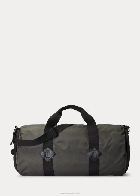 mochila de lona BD6J2556 homens Ralph Lauren cinza