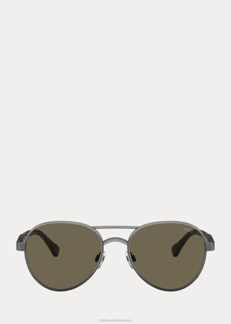 óculos de sol piloto de loja de cores BD6J8772 homens Ralph Lauren bronze escuro brilhante