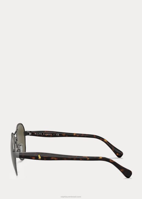 óculos de sol piloto de loja de cores BD6J8772 homens Ralph Lauren bronze escuro brilhante