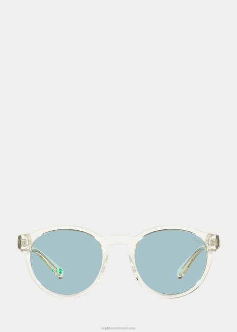 os óculos de sol polo da terra BD6J2429 homens Ralph Lauren brilhante transp pinot grey