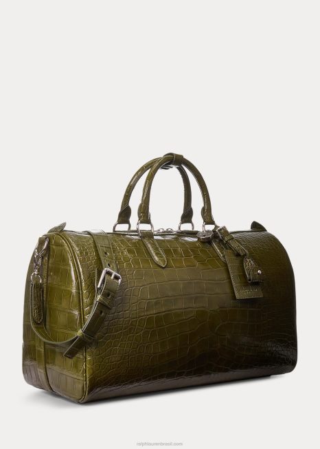 bolsa boston jacaré BD6J9012 homens Ralph Lauren loden