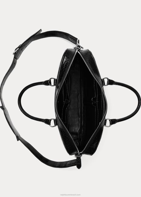 bolsa de jacaré BD6J9038 homens Ralph Lauren preto