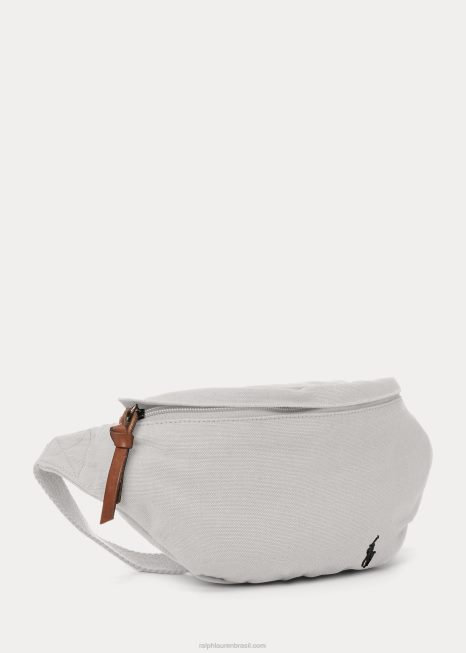 pacote de cintura de lona BD6J2472 homens Ralph Lauren cinza suave