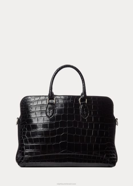 pasta de crocodilo voyager BD6J9016 homens Ralph Lauren preto