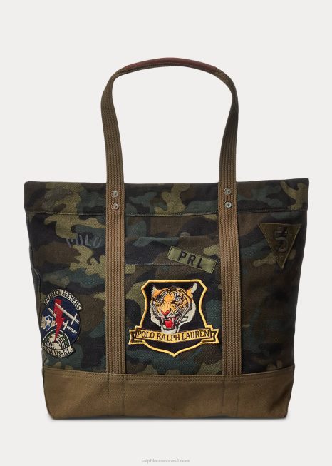 bolsa de lona BD6J8769 homens Ralph Lauren camuflado