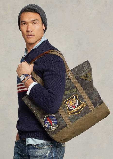 bolsa de lona BD6J8769 homens Ralph Lauren camuflado