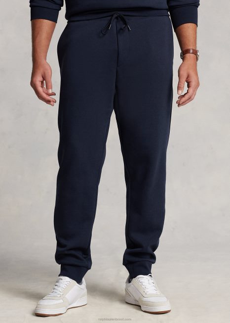 calça jogger malha dupla com estampa de logo BD6J1367 homens Ralph Lauren marinha aviadora