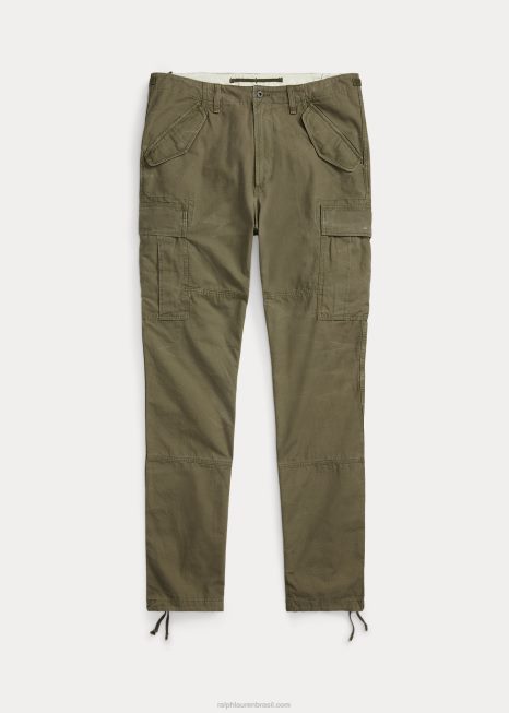 calça cargo de lona de ajuste clássico BD6J1801 homens Ralph Lauren oliva ao ar livre